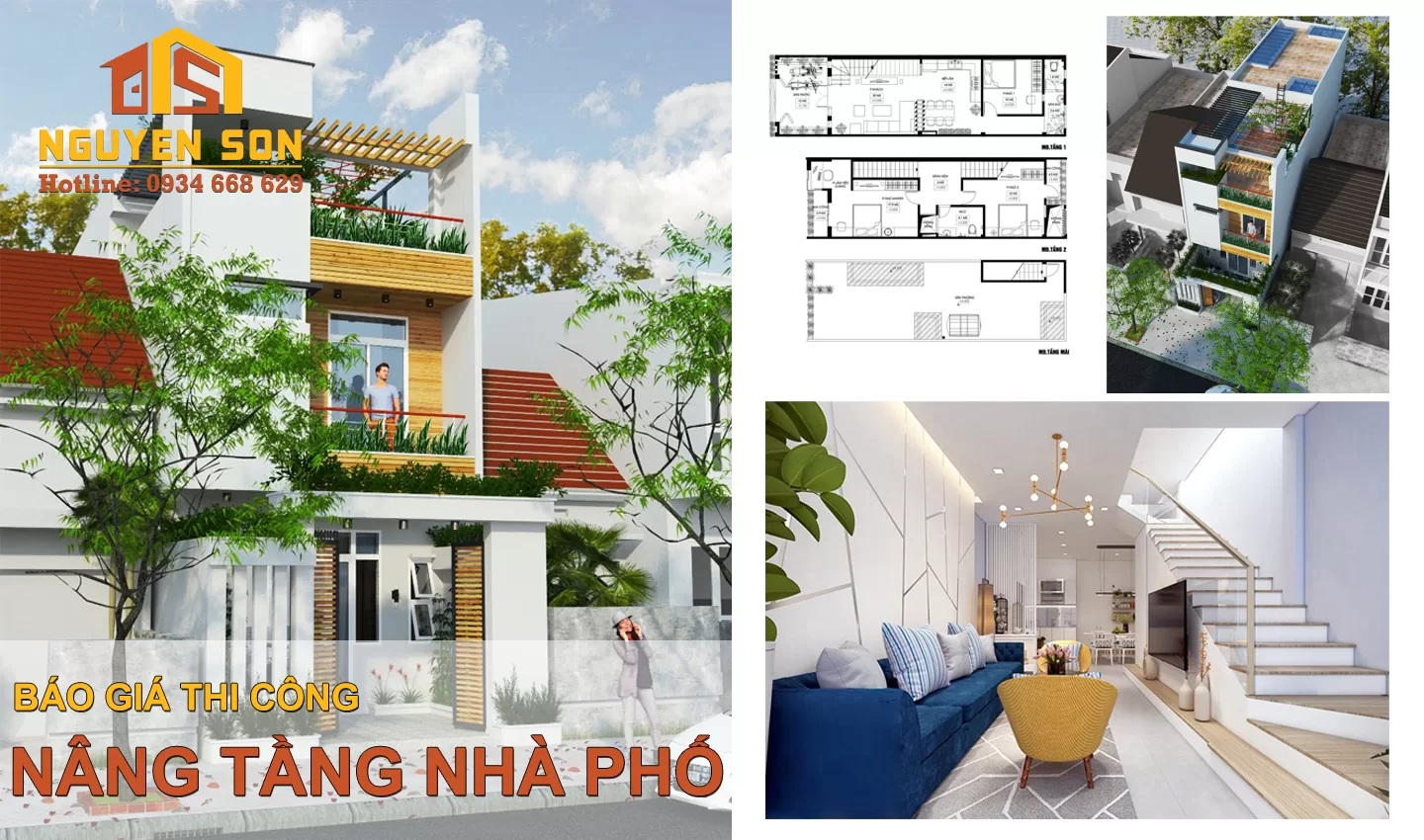 Báo giá thi công nâng tầng nhà phố