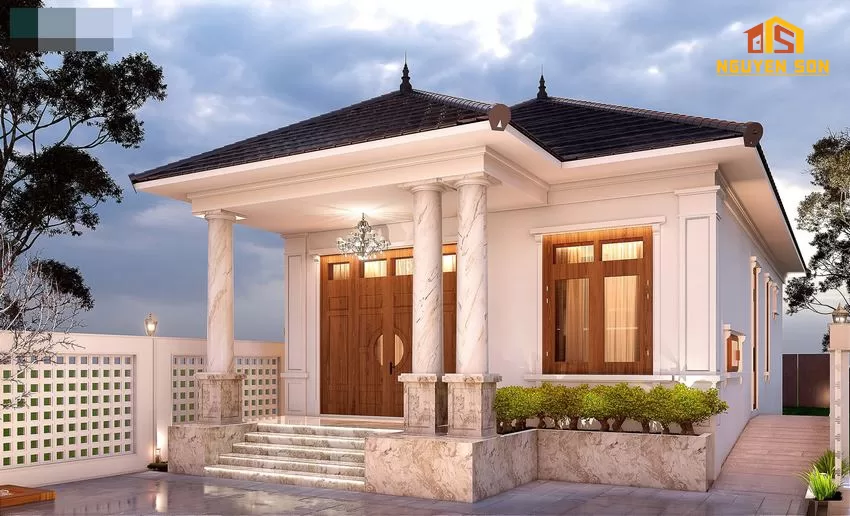 CÁC MẪU NHÀ CẤP 4 ĐẸP 13 Mẫu nhà cấp 4 biệt thự mái thái