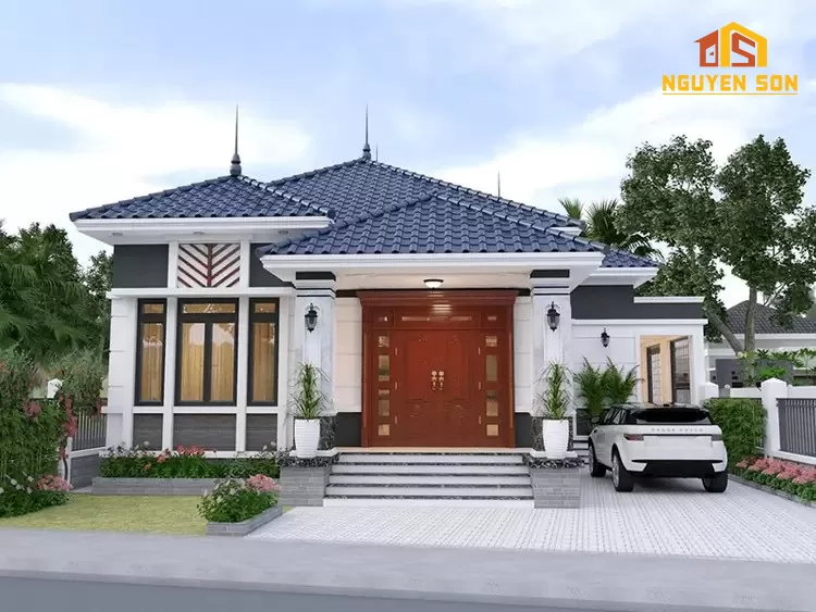CÁC MẪU NHÀ CẤP 4 ĐẸP 14 Mẫu nhà cấp 4 biệt thự mái thái