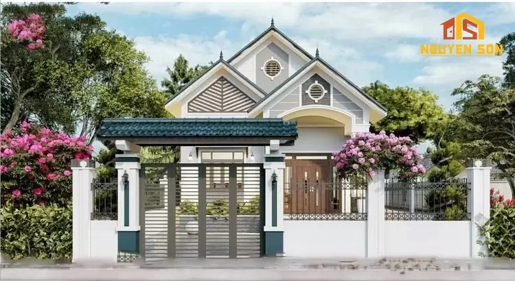 CÁC MẪU NHÀ CẤP 4 ĐẸP 12 Mẫu nhà cấp 4 biệt thự mái thái