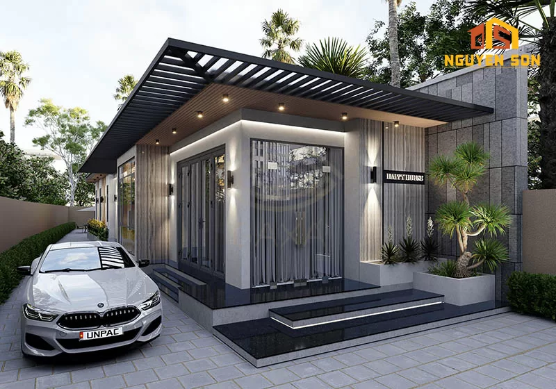 CÁC MẪU NHÀ CẤP 4 ĐẸP 5 Mẫu nhà cấp 4 hiện đại mái bằng