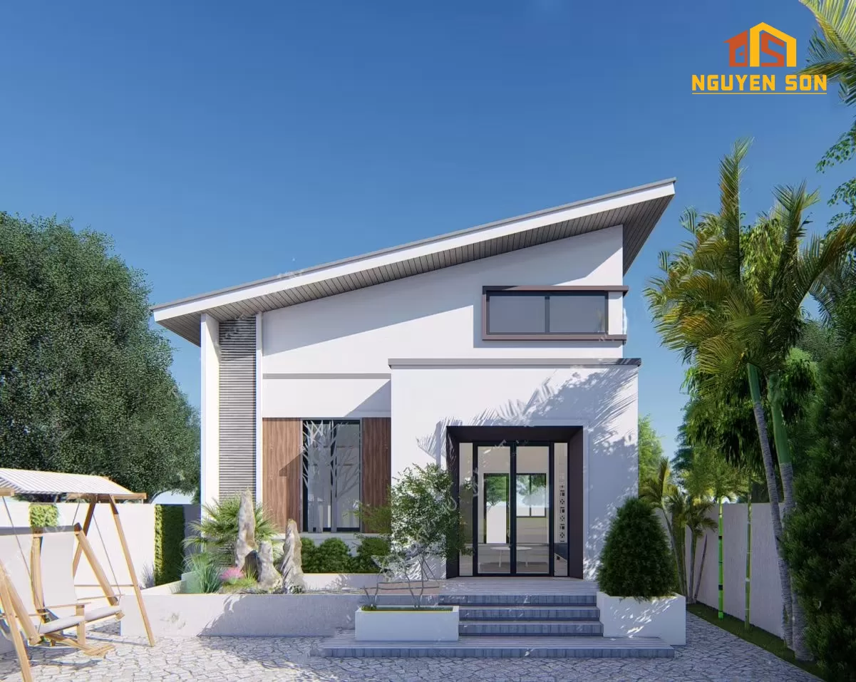 CÁC MẪU NHÀ CẤP 4 ĐẸP 4 Mẫu nhà cấp 4 mái lệch